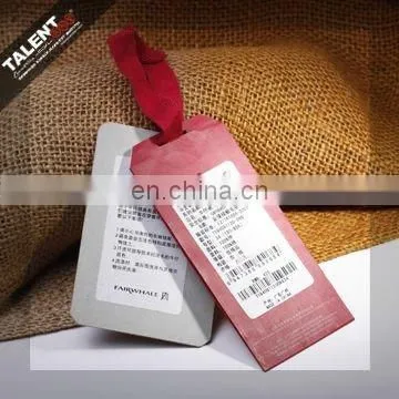 Custom attractive designs casual jeans paper hang tags for apparel garment