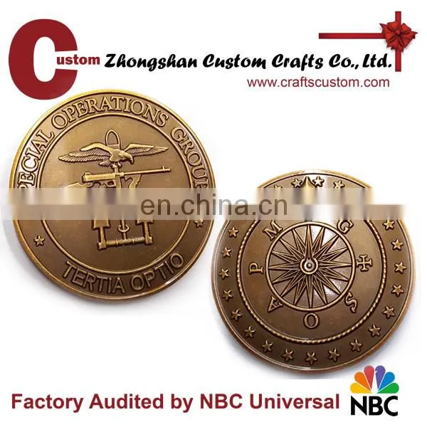 Factory direct sale metal cheap custom police challenge coin