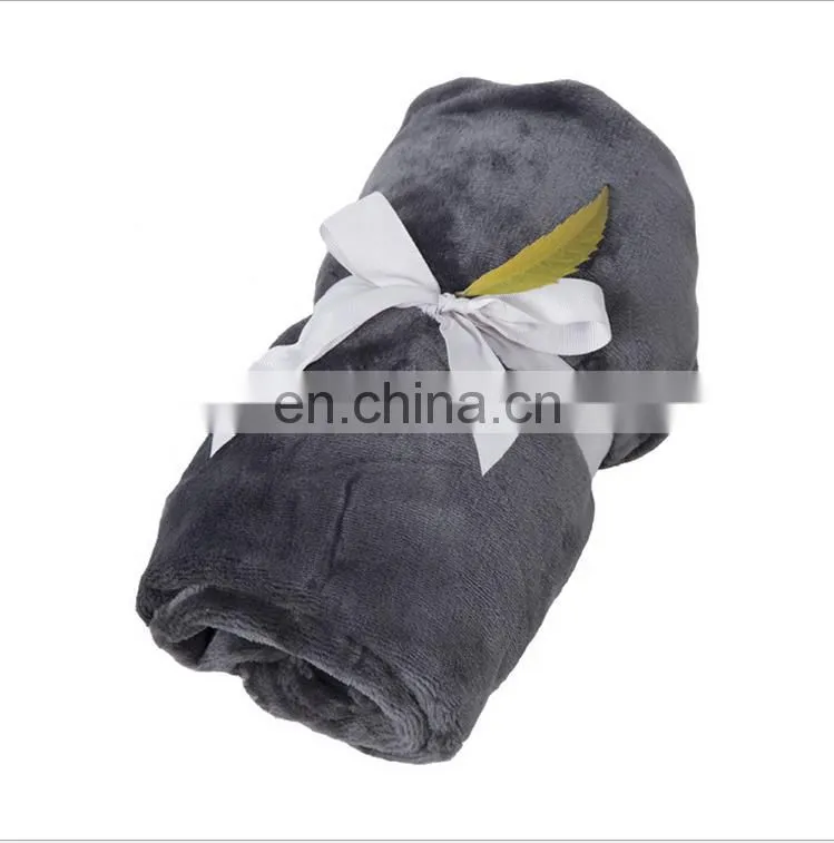 100% polyester super soft flannel throw blanket plain dyed blanket baby swaddle blanket