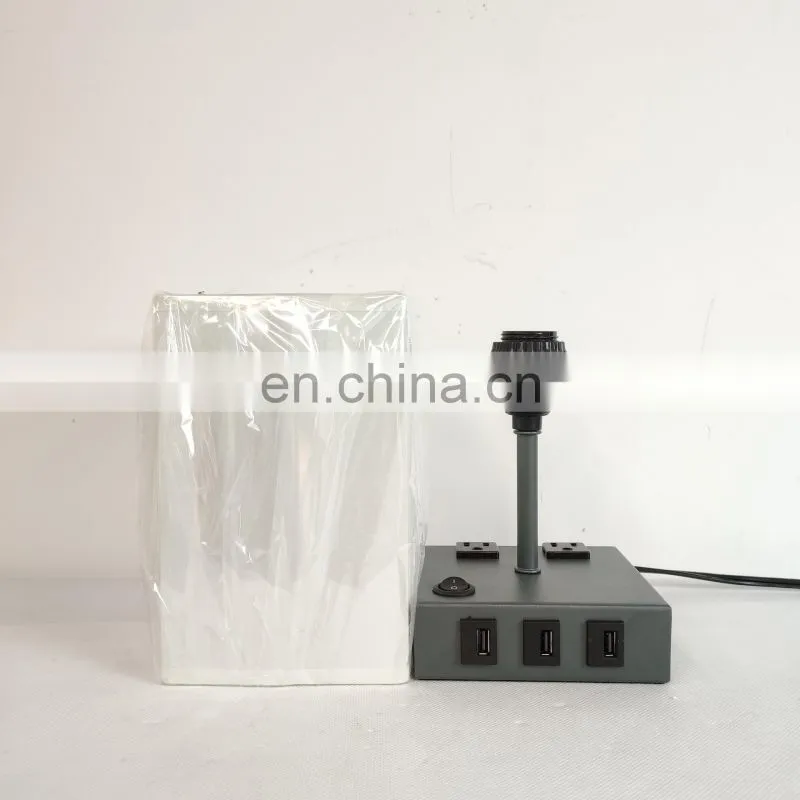 Bedroom bedside hotel room modern minimalist metal fabric USB three socket lamp