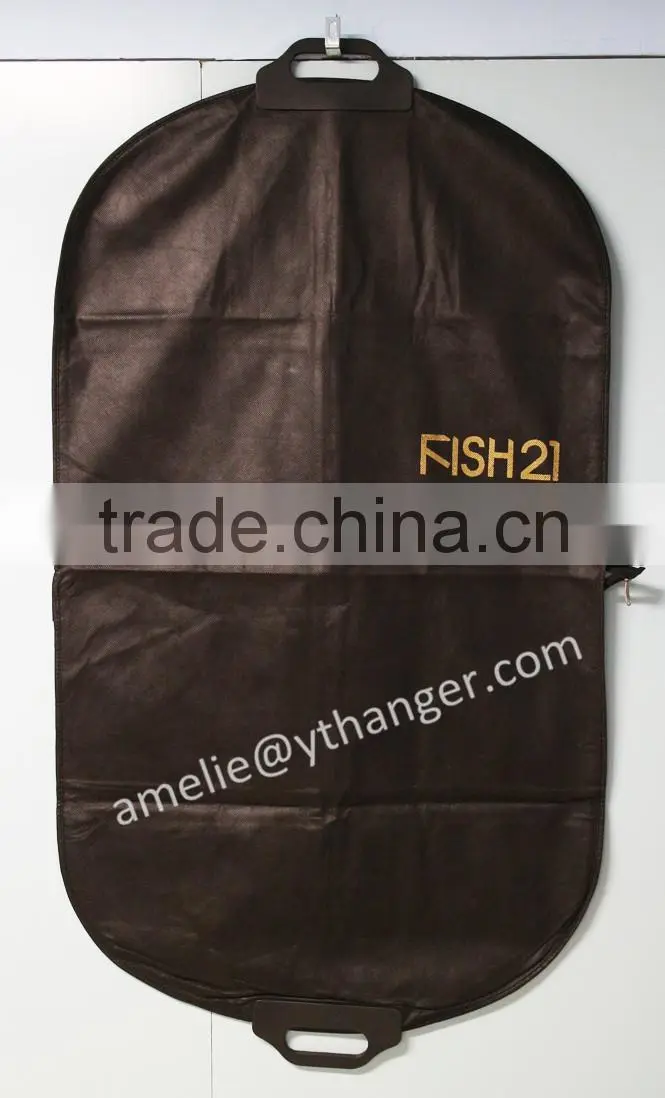 Garments suits bag non woven suit bags with transparent PVC