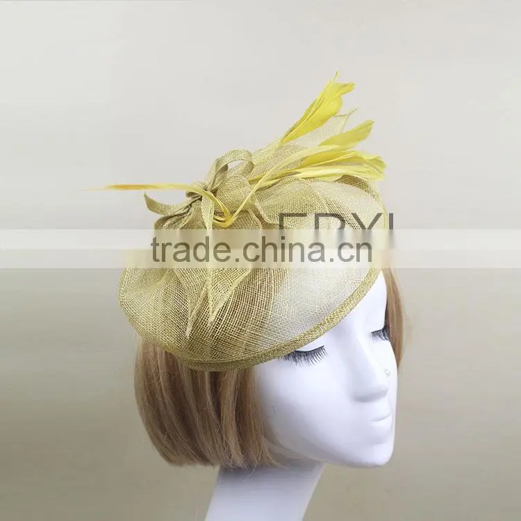 Wholesale Fashion 100% Sinamay Material Base Hat Fascinator For Women