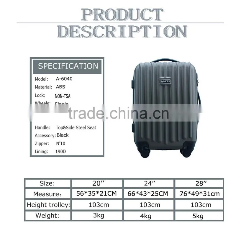 2015 new 24 inch Universal Wheel Luggage for India,Southeast Asia market