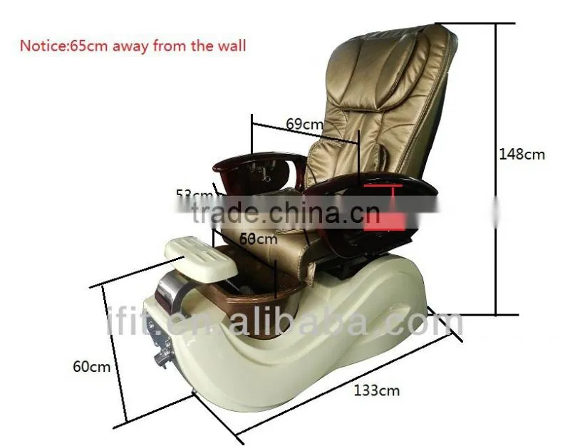 China factory sale luxury pedicure spa massage chair for nail salon 2015