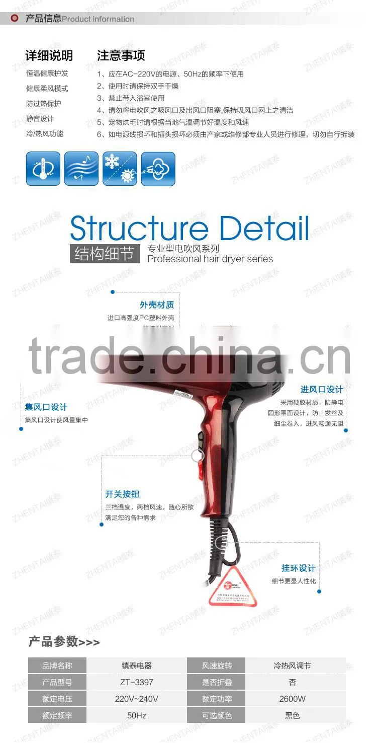 Professional Or Home Use High-Power Hair Dryer