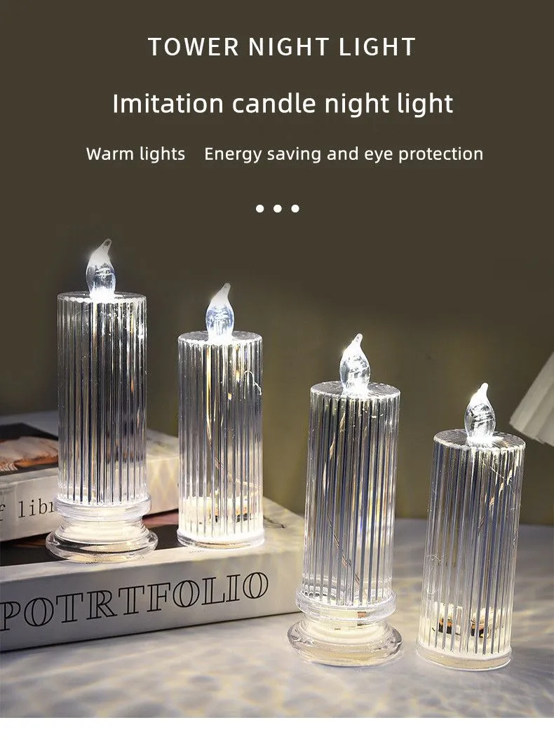 Led Electronic Candle Light Living Room Dining Table Scene Layout Led Night Light