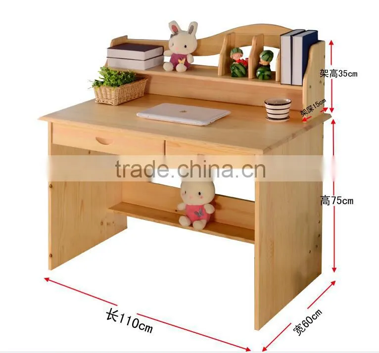Customize Factory Price 100% Solid Wood Pine Wood Children Studying Desk and Chair Wholesale
