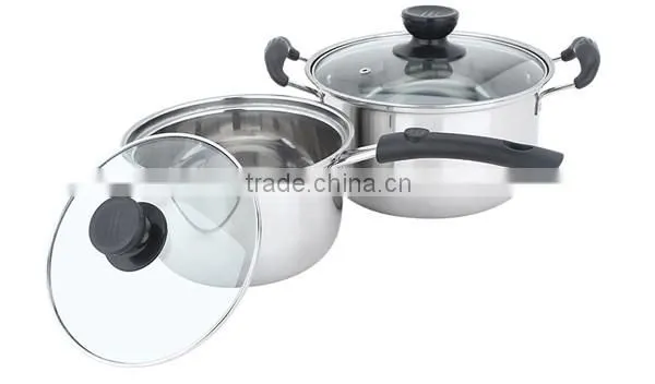 Cookware set 2016 cooking pot stainless steel soup pot with handles
