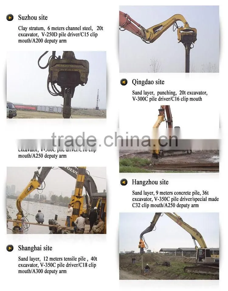 excavators used cheap hydraulic piling hammer