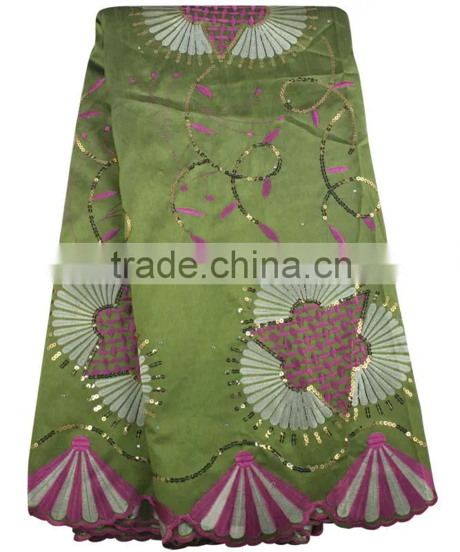 Indian silk george lace with sequins fabric material GP1001 Purple