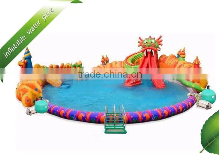 Dragon water build inflatable water parks for kids and adults