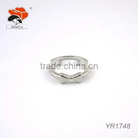 fashion sweet simple bowknot design cheap bulk silver ring