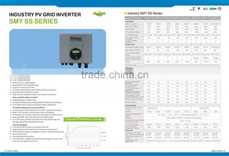 5years warranty Pure sine wave on grid tie inverter 1000w 1600w 2000w 2500w 3000w 3600w 4200w 5000w