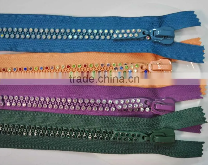 #10 Delin rhinestone zipper