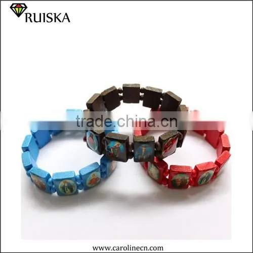 2015 Caroline Fashion Wood Religious Beaded Bracelet