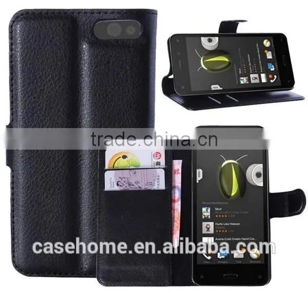 Black Wallet Flip Cover for Amazon Fire Phone Case