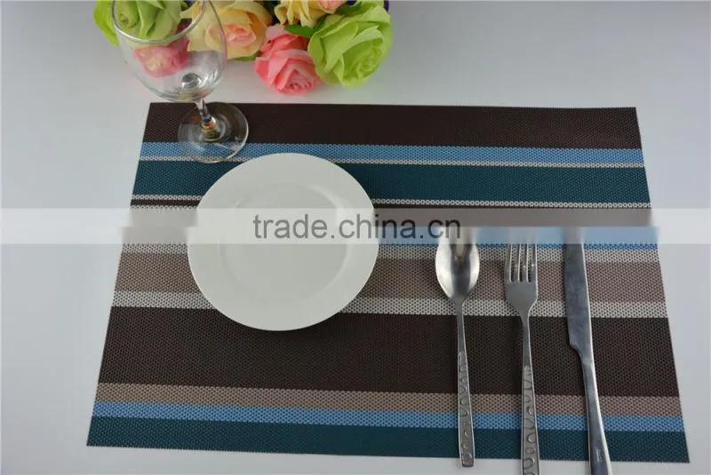Europe fashion new style Blue with brown strip rainbow placemat