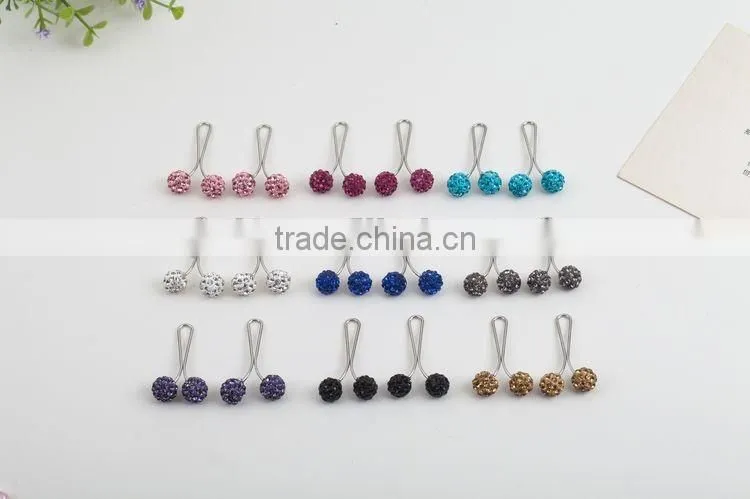Trendy Muslim Hijab Women Hair Clip Accessoryies Shamballa U Brooch Clip PDJ0115