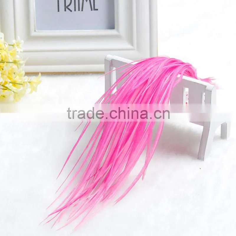 2015 New Arrival Factory Price real rooster feather hair extensions pure color feathershair extension
