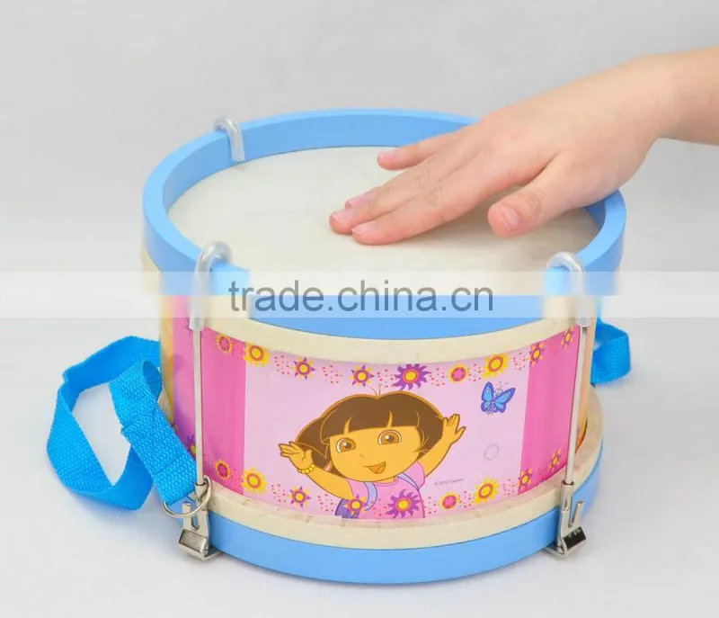 child like play toy oriental music instrument beaty 2 sides drum head and 2 sticks roundness wooden drum pad musical instruments