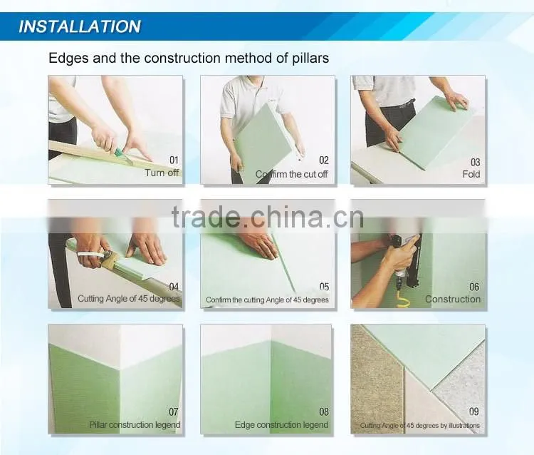 ECO high quality polyester fabric acoustic panel