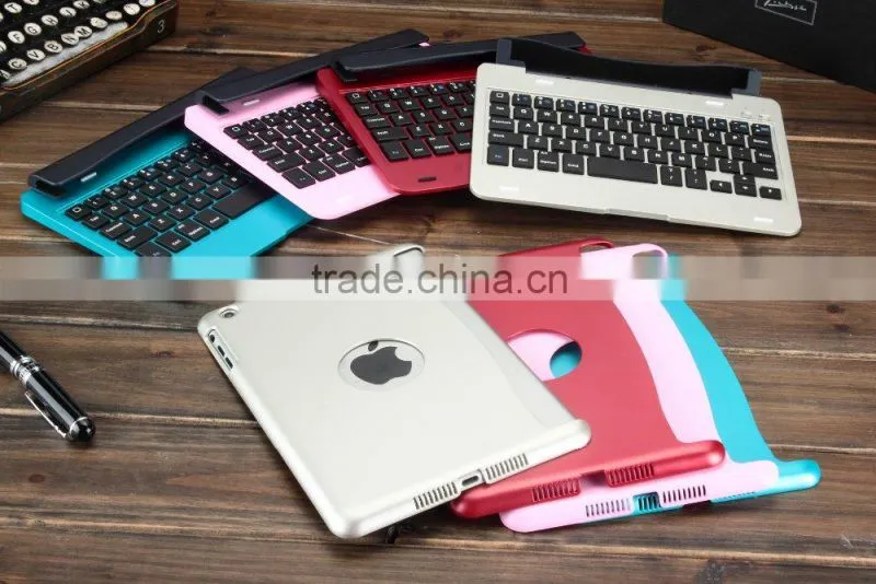 Hot selling Bluefinger keyboard case cover for iPad Mini with detacable cover,calmshell keyboard,