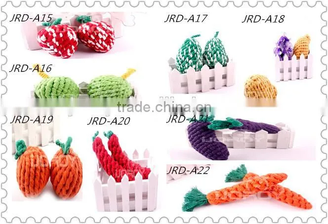2015 cotton rope plush strawberry toy dog toys free samples