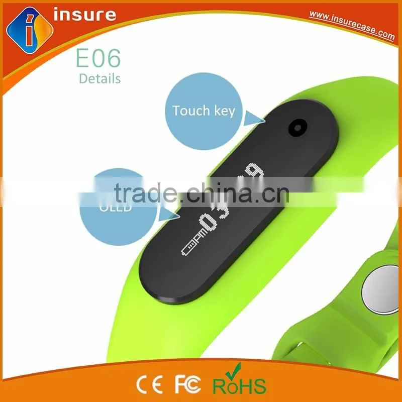 E06 bluetooth sport bracelet with TPU wristband
