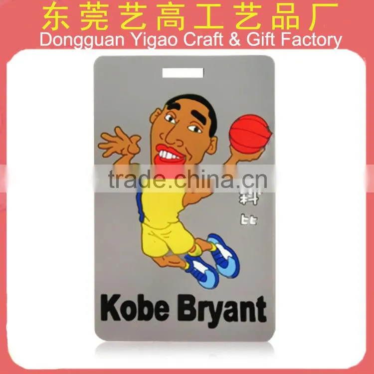 Funny PVC luggage tag wholesale, plastic luggage tag customized logo