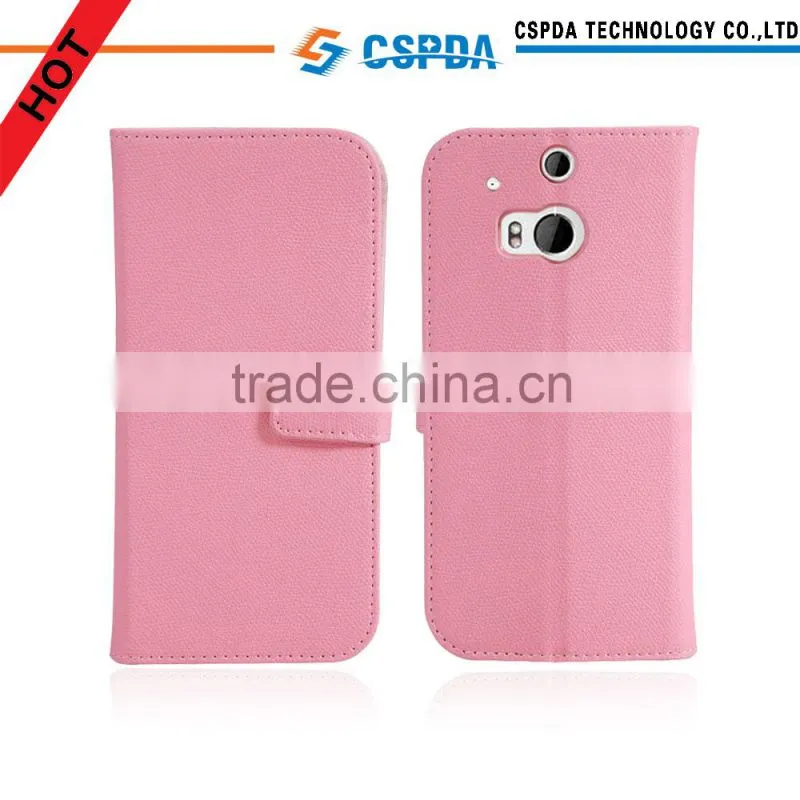 High quality wallet with standing function pu leather case for htc one2 one m8