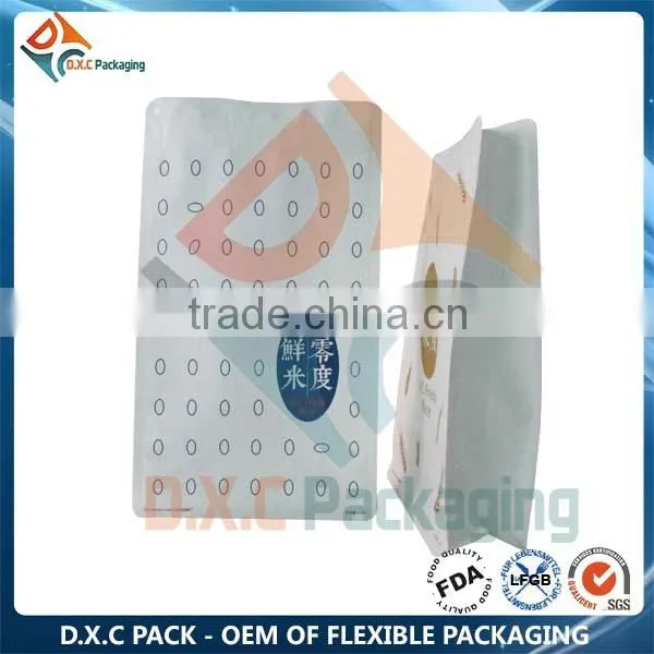Plastic Handle Zipper Plastic Bag For Rice Packing 5kg