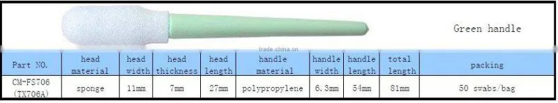 Cleaning Swab,large head short handle sponge swab for key board