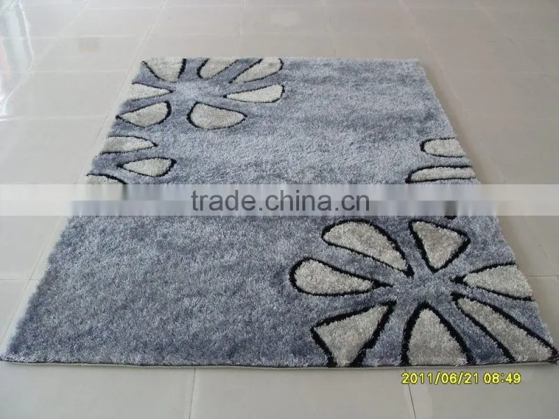 South Korea Silk Pure Color Rugs,hand tufted semi circle rug