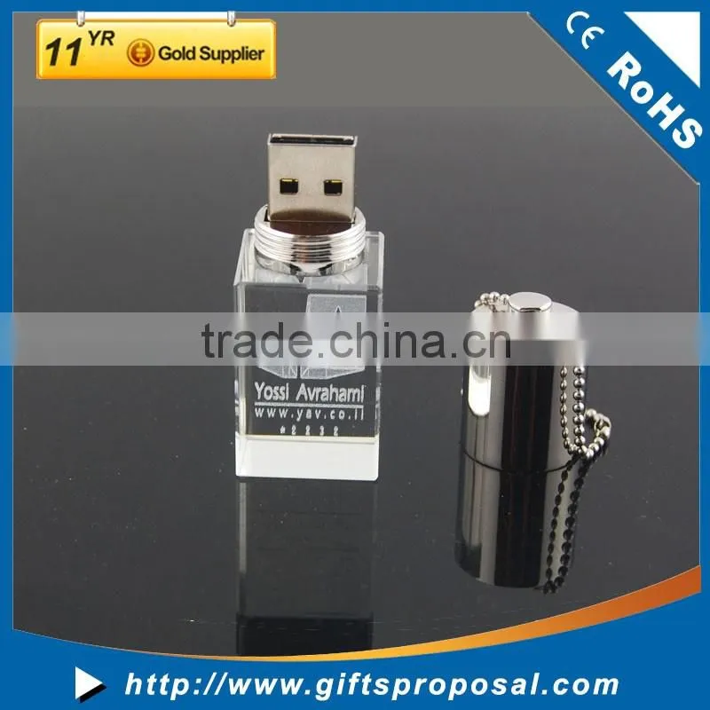 Wholesale Price Pendrive Engraving Laser 3D Logo on Crystal USB Flash Drive USB Disk