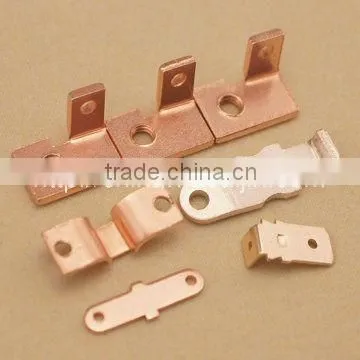 Electrical components with silver alloy inlay for relay