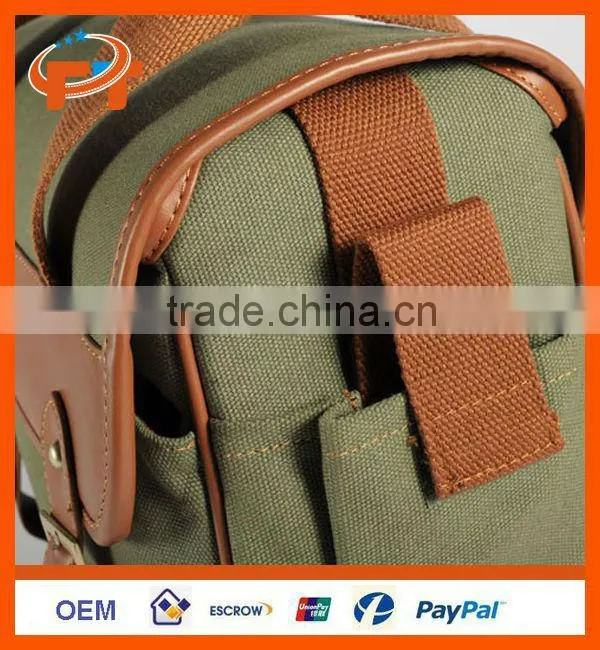Canvas camera bag for 1 camera 2 lens and can for ipad