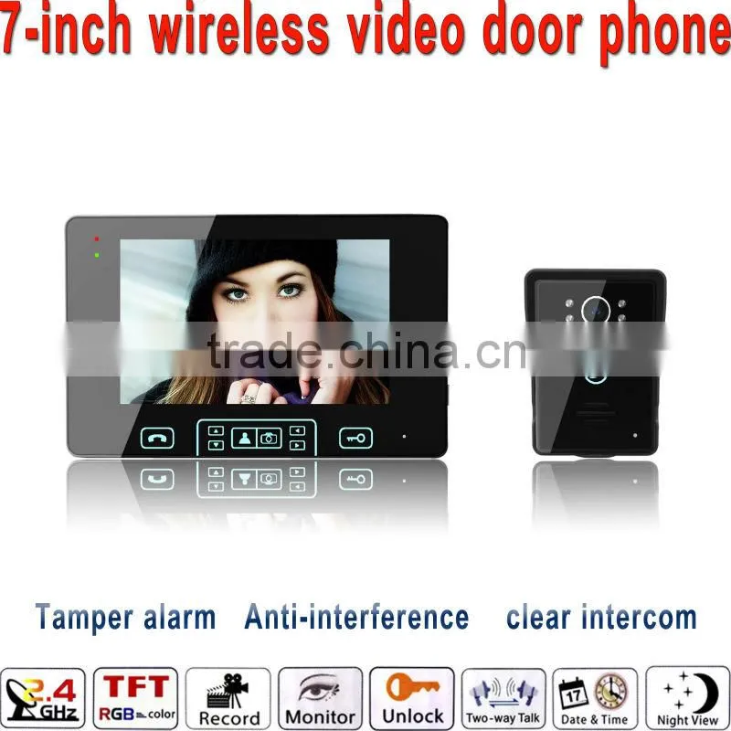High-strength tempering glass wireless door phone intercom electronic door lock