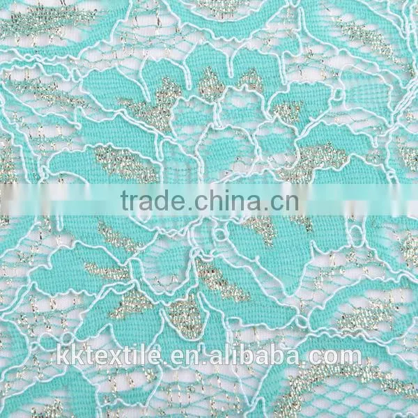 New arrival 50% Nylon 40% cotton 10%Metallic guipure lace dress fabric