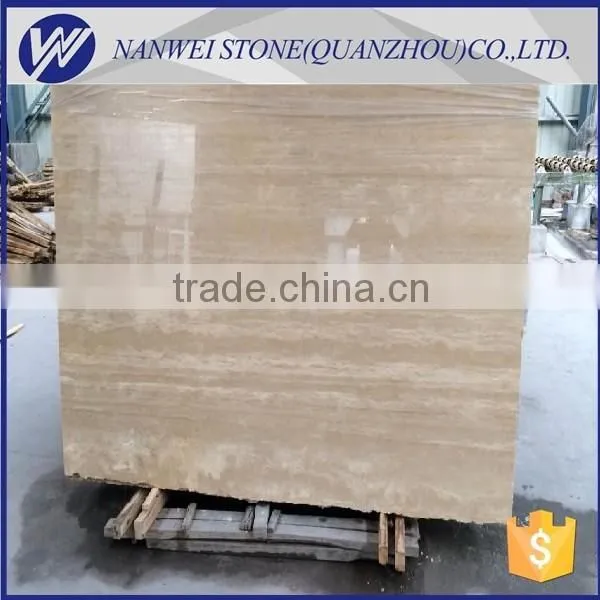 beige travertine marblle tiles for shopping building,metro station wall cladding tiles