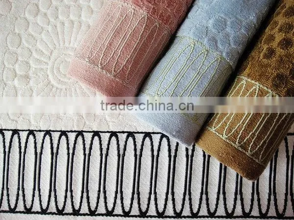 cheap soft water absorption cotton bowknot jacquard cut pile face towels with embriodery