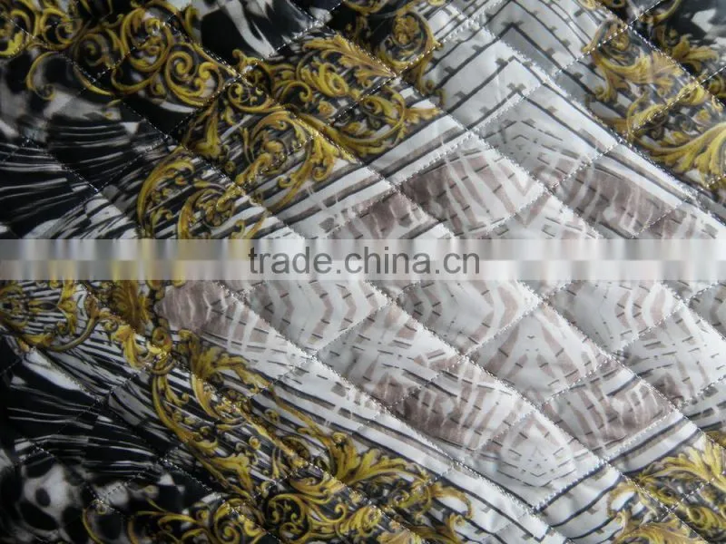 printed plaid waterproof winter thermal double-faced taffeta quilting fabric