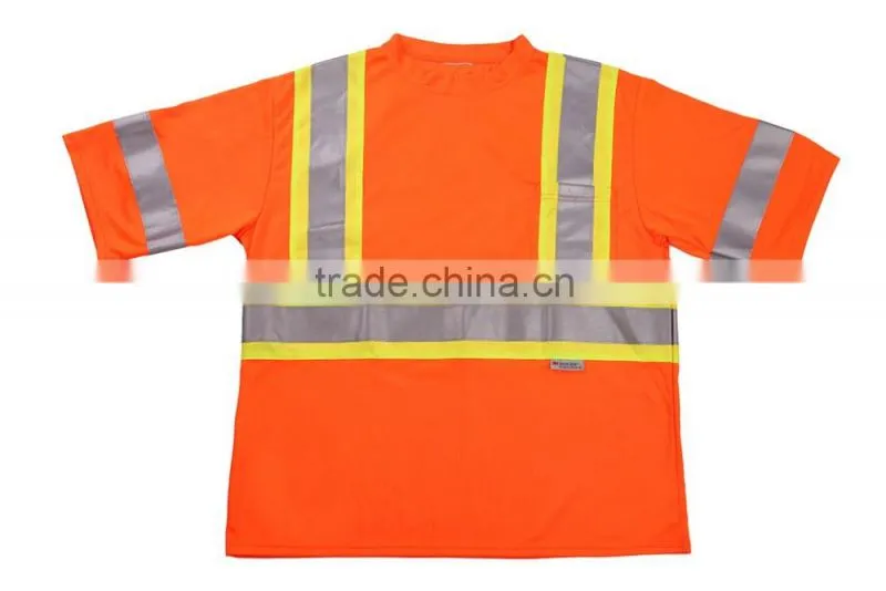 Reflective Safety T Shirt Short Sleeve Safety T-Shirt Customized Clothing 3m Hi-Vis