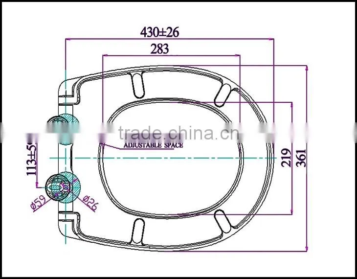 EU Standard Duroplast Toilet Seat & cover with soft close and quick release for Bathroom