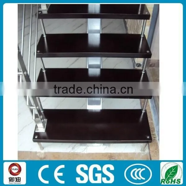 Prefab solid wood indoor straight stair for project--YUDI