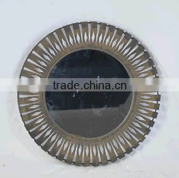 Handmade french antique decorative round metal wall mirrors