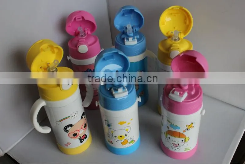 220ML 350ML tritan children bottle with straw and cartoon