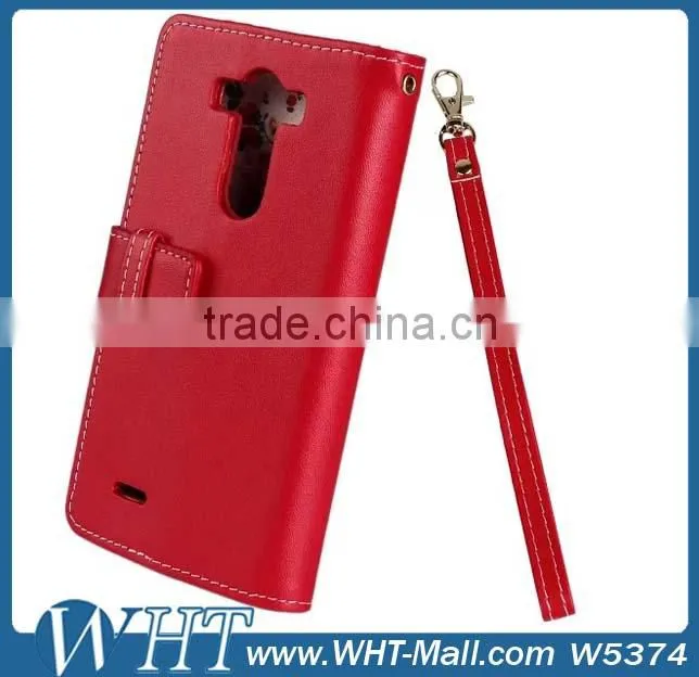 Wallet Style Leather Flip Cover Case for LG G3, Phone Case for LG G3 China Supplier