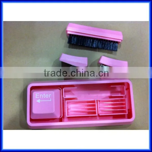 Money saving 3 in 1 multifuntional keyboard office stationery, useful brush stapler paper punch office stationery
