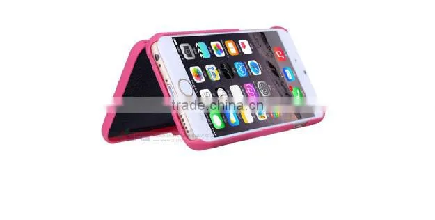 Colorful Matte Hard Case for iPhone 6 With pu Credit Card Slots, Accessary Mirror Case for iPhone 6 4.7"