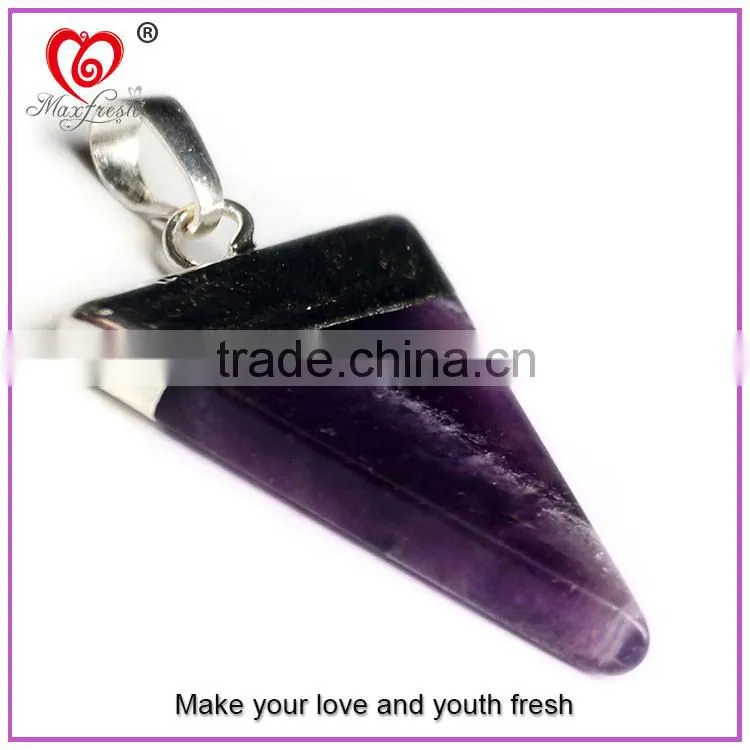 Natural Quartz Different Kinds Crystal Point Pendant for Necklace Natural Crystal Stone Pendant Design Mixed Triangle Stone